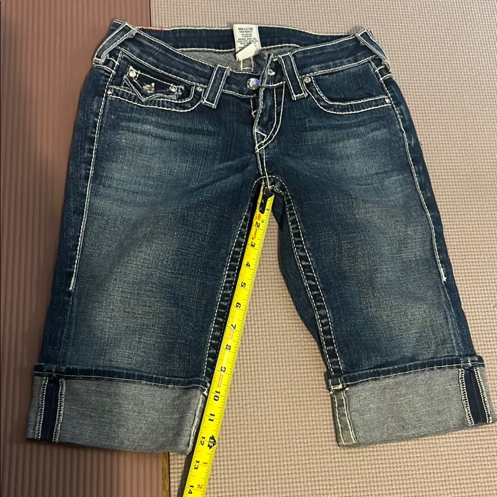 True Religion Dark Blue Cropped Jeans